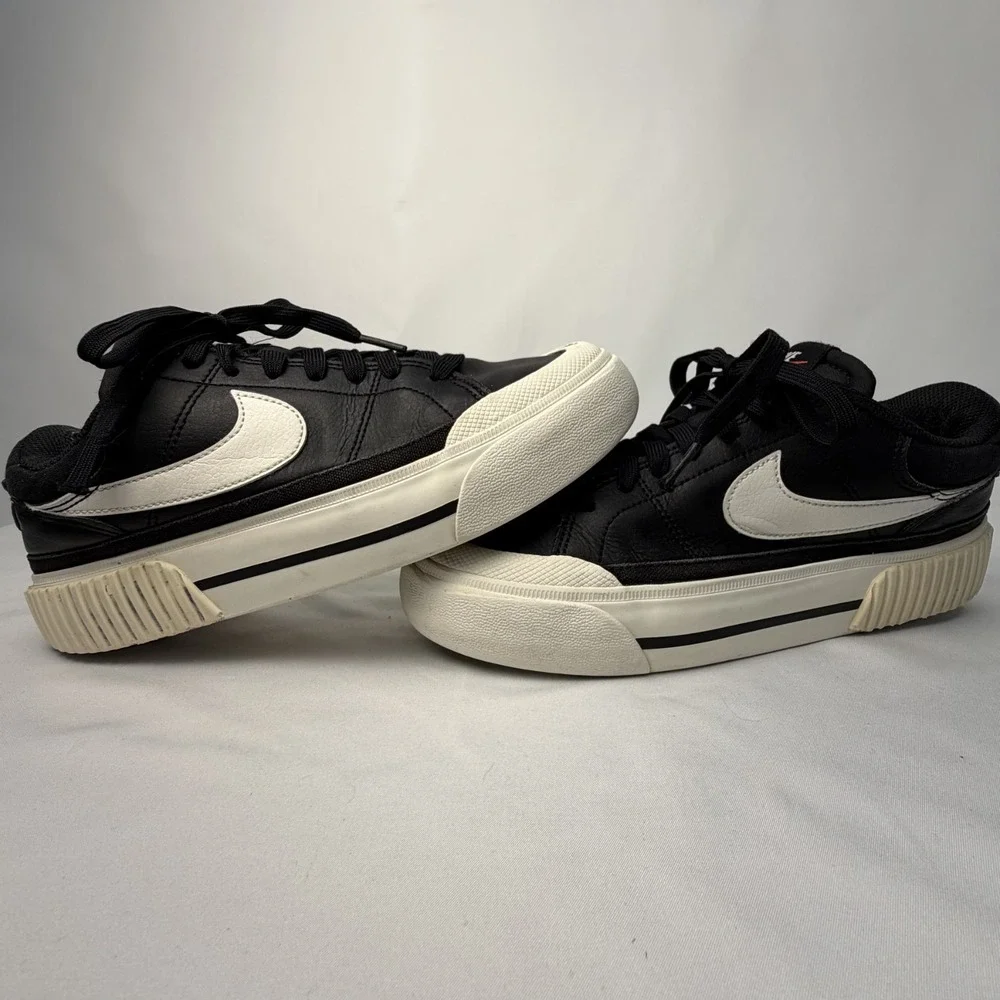 Nike Women's Court Legacy Lift Platform Sneakers Black White‎ DM7590-001 Size 7